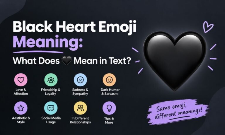 _Black heart emoji meaning in text, love, friendship, and social media.